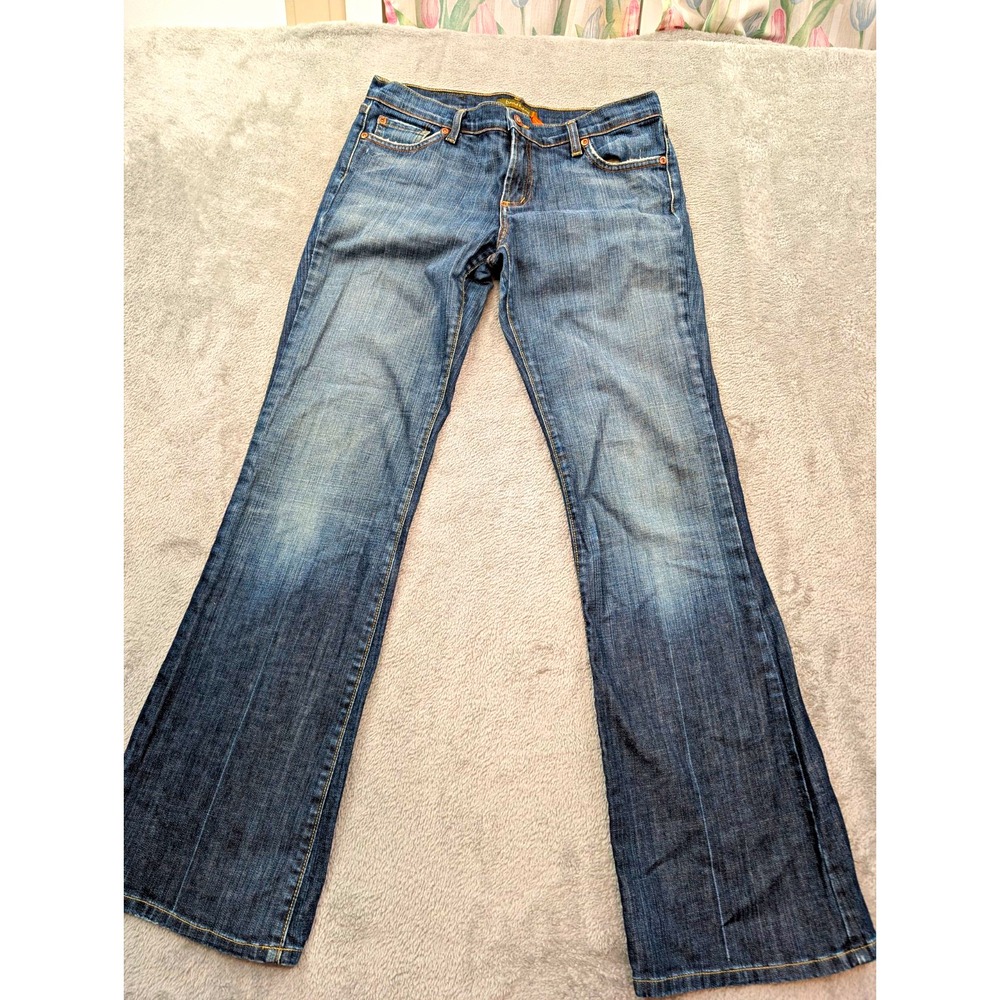 David Kahn Womens Bootcut Jeans Blue Medium Wash Denim Regular Fit Pockets